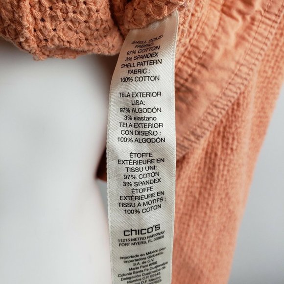 CHICOS Orange Moto Zip Up Jacket Size 1 (S) - Picture 6 of 7